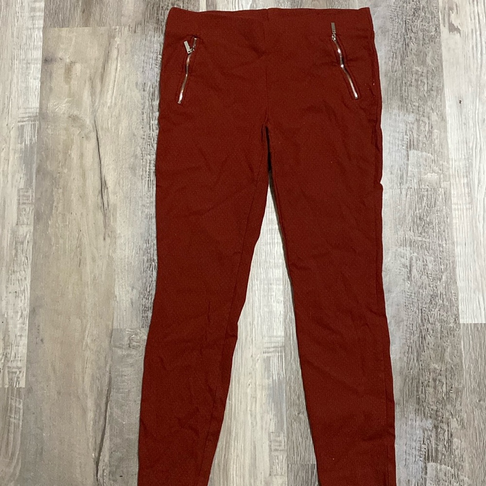Textured rust colored dress pants